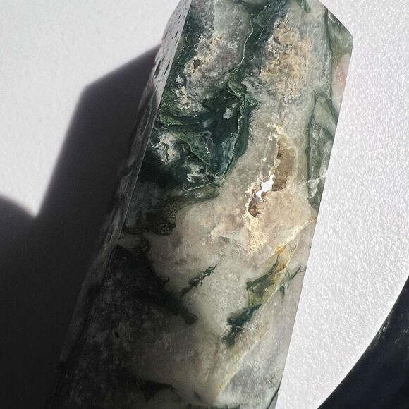 Moss Agate Crystal Double Terminated‎ Point (#1) - Picture 8 of 15